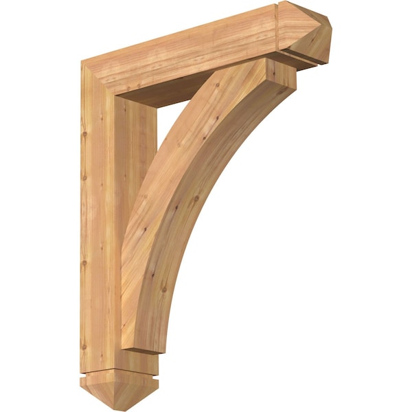 Ekena Millwork Thorton Arts and Crafts Smooth Bracket w/ Offset Brace, Western Red Cedar, 7 1/2"W x 34"D x 42"H BKT0806X34X42THR03SWR - main